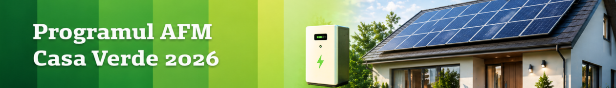 Baterie de stocare montată lângă o locuință cu panouri fotovoltaice.