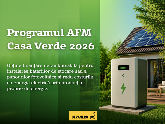 Exemplu de sistem rezidențial cu baterie de stocare și panouri fotovoltaice finantate prin programului Casa Verde 2026